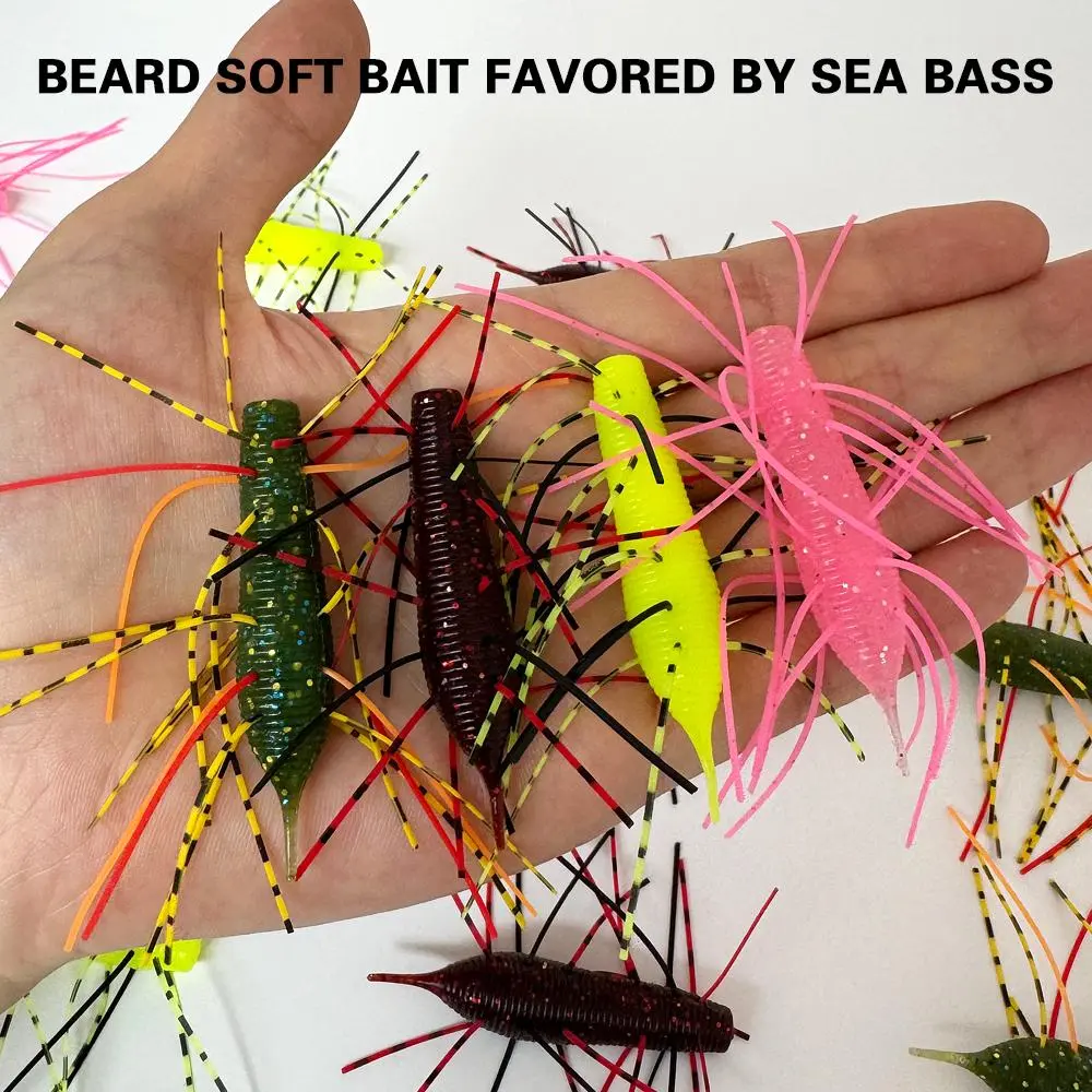 4-Pack 2.16 Inch Soft Plastic Frog Bait for Bass Fishing, Sea Bass, Handmade Multi-Tentacle Lure, Slow Sink Design for Better Catching, Fishing Lures