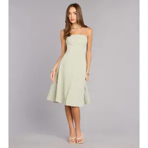 Sunny Day Cutie Gingham Midi Dress