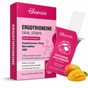 Ergothioneine Quick Melt Oral Strips | Antioxidant & Cellular Health Support Supplement | 35mg Ergothioneine + Spermidine + AKG | Vegan, Sugar-Free, Mango Flavor | 30 Strips