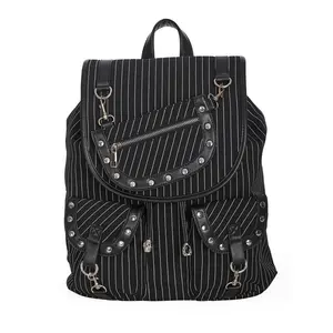 Black Pinstripe Backpack