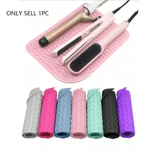 Large Heat Resistant Silicone Pad Cover, Portable Travel Hair Styling Tool, Suitable for Curling Irons, Flat Irons, Straighteners, Hair Straightener Brush