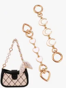 2pcs Heart & Moon Design Purse Chain Extender, Cute Bag Extender Chain, Purse Strap Extenders for Women & Girls, All Seasons