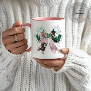 Beautiful Wicked-Inspired 11oz Accent Coffee Mug, Unique Holographic Pink & Green Cups, Elphaba Glinda Mug, Wicked Musical Movie Fan Gift, Girls for Her