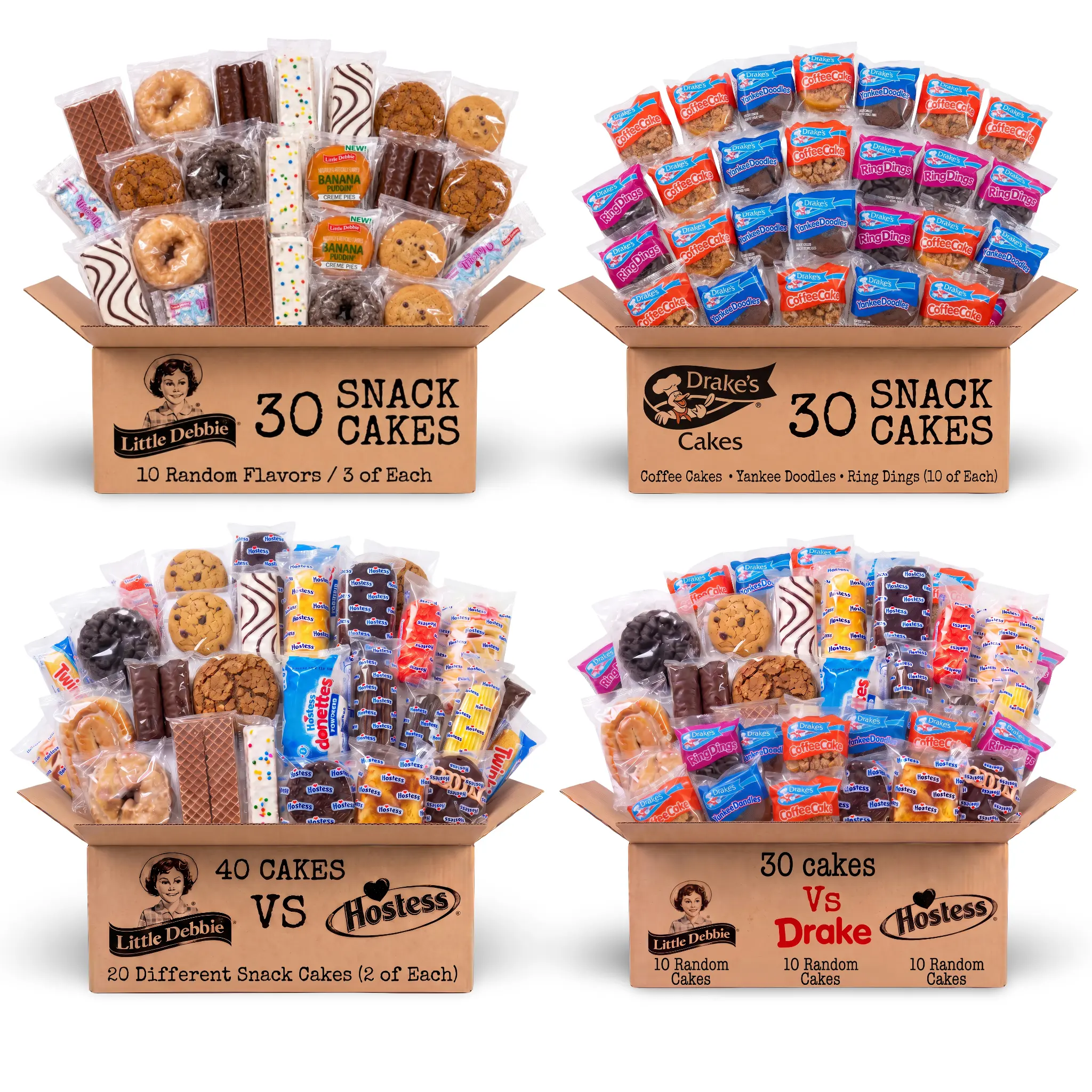 Comfort Care Boxes | Assorted Snack Cakes from Little Debbie, Hostess, Drake's & More | Nostalgic Treat Variety Boxes