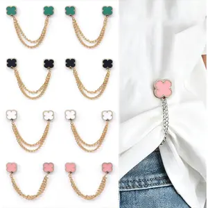 8-Pack Magnetic Shirt Sleeve Holders for Men & Women, Double Chain Decorative No-Hole Sleeve Clips, Secure Shirt Cuff Clips for Blouse, Shirt, Suit, Office & Daily Wear