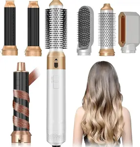 5 in 1 Blow Dryer Brush, Upgrade Hair Dryer Brush Air Curler Air Curling Wrap Styler, Detachable Hot Air Brush Negative Ion Curling Brush Iron, Hair Styling Tools for Drying Curling Straightening
