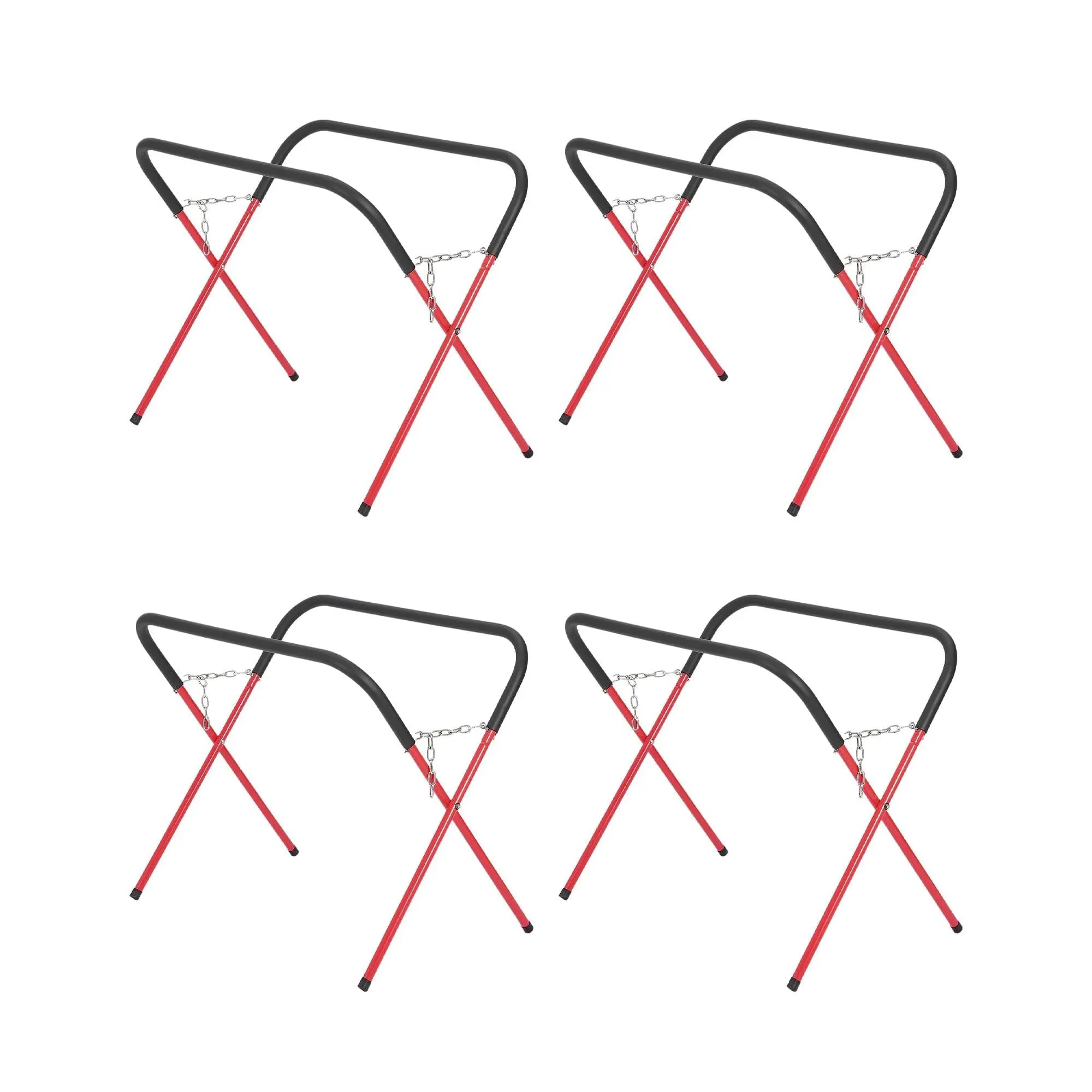 Heavy-Duty Adjustable Folding Automotive Work Stand, Padded Top, Non-Slip Feet, Powder-Coated Frame, 500 lbs Capacity – Garage, Panel & Bumper Repair – 4 Pieces, 41" x 43"