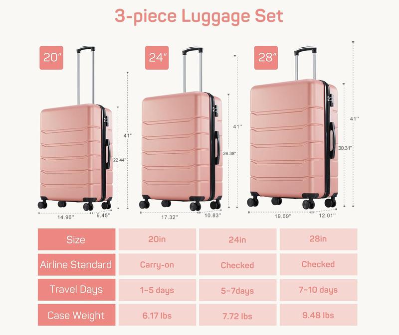 [Deal] Carry-On Luggage, Hard Shell Rolling Suitcase for Travel Expandable Lightweight with Spinner Wheels TSA Lock