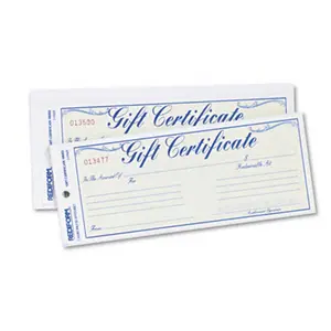 212 MAIN Rediform Gift Certificates with Paper Envelopes & Cash Envelopes, 8.5in W x 3.67in H, Blue Border, 25 per Pack, Office Stationery Supplies for Computers & Office Equipment, Paper Envelope