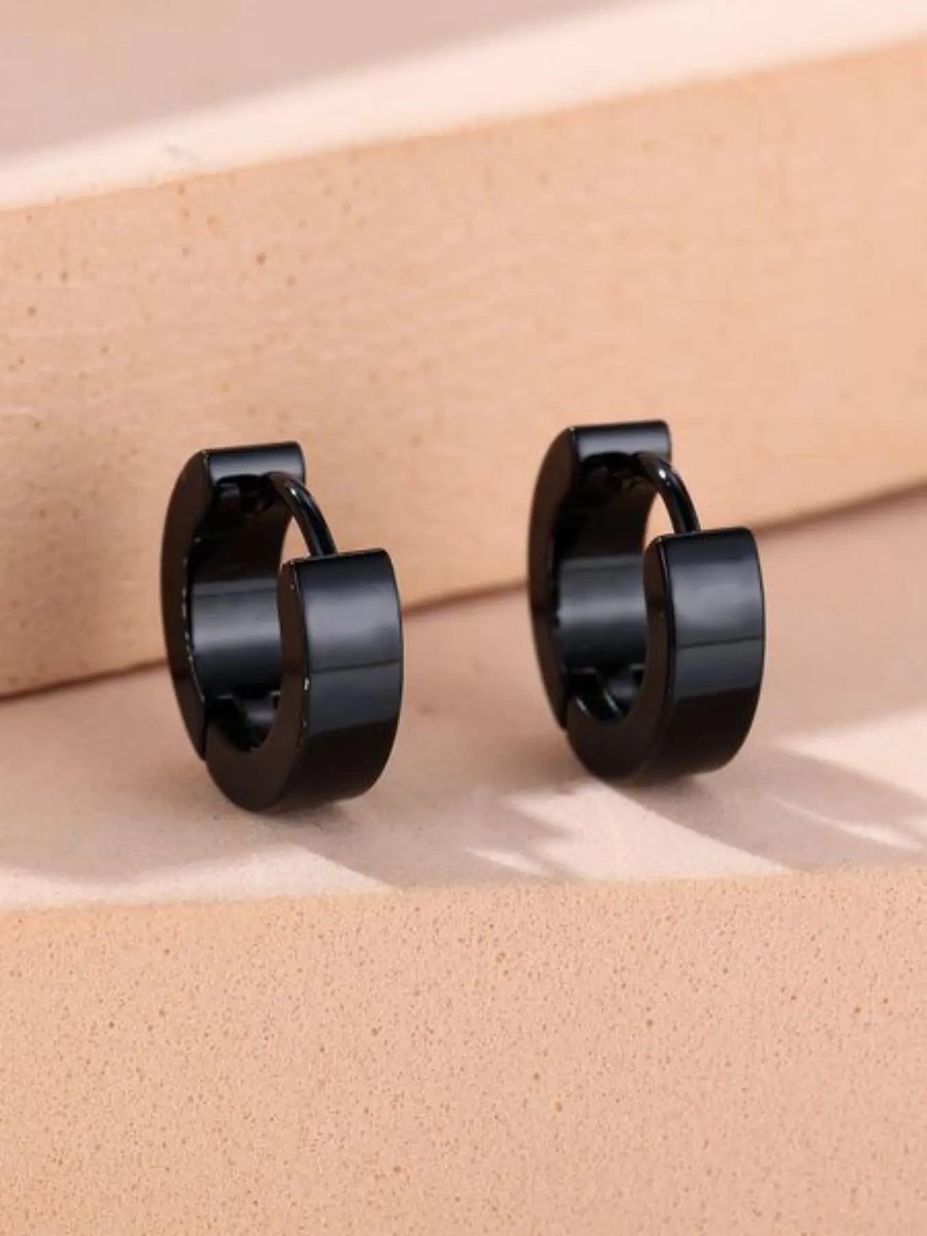 Simple Design Plain Hoop Earrings, Hoop Shape Earrings, Minimalist Casual Solid Color Hoop Earrings, Hypoallergenic Stainless Steel Jewelry for Men and Women, Circle Shape Earrings