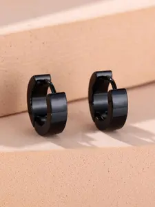 Simple Design Plain Hoop Earrings, Minimalist Casual Solid Color Hoop Earrings, Stainless Steel Jewelry for Men and Women, Dainty Lightweight Hoops, Trendy Jewelry