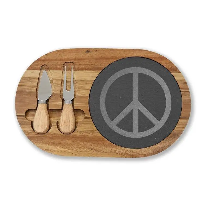 Peace Chef's Kiss Charcuterie Board — Engraved Wooden Serving Board