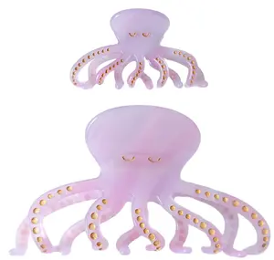Octopus Claw Clip,Acetate Hair Clips,Small Claw Clips for Women,Pack of 2