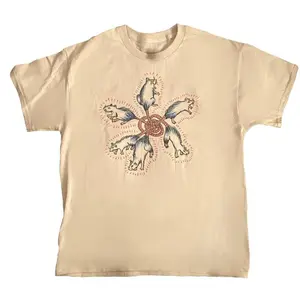 Rat King Beige Crew Neck T-shirt Handmade, Crew Neck Tee, Summer Clothes Women, Fashion Casual Crew Neck Half Sleeve T-Shirt for Daily Outdoor Wear, Ladies Summer Clothes Top Womenswear