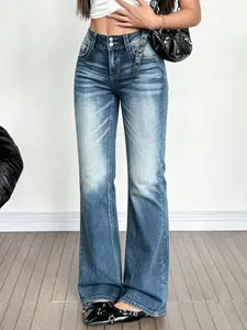 Women's Embellished Mid-Rise Bootcut Jeans, Womenswear Bottom
