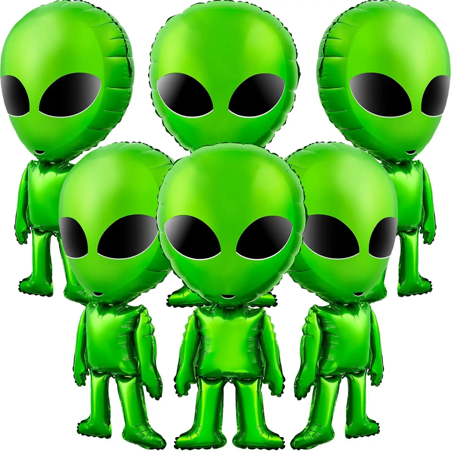 6 Pcs Large Alien Balloons Green Inflatable Alien Prop Space Alien Birthday Party Supplies For Alien Party Baby Shower Home Backdrop Decorations 31.5 Inch