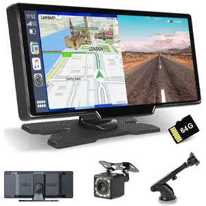 10.26 Inch Wireless Car Video Player, Portable Car Stereo with GPS Navigation, Backup Camera, Bluetooth-compatible, Mirror Link, Touch Screen for Vehicles, Car Player