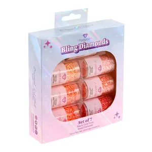 Bling Diamonds - Peachy Coral Tones Round (Set of 7)