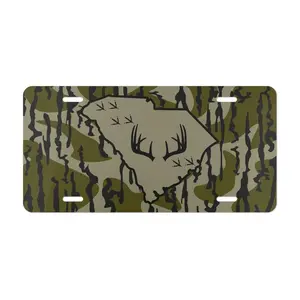 MossBark Camo South Carolina License Plate, Antlers & Turkey Tracks, Hunting Gifts, Car/Truck Accessories U