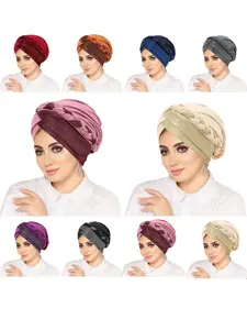 Women's Fashion Hat Multicolor Sparkle Milk Silk Braid Cap, Casual Headscarf Scarf, Stylish Daily Wear Accessory, Turban Hijab