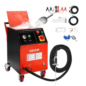 Summervibes VEVOR Dry Ice Blasting Machine, 11LBS (5KG) Capacity Dry Ice Cleaning Machine with 4 Nozzles, Adjustable Pressure Dry Ice Amount, Movable Blaster Cleaner for Automotive Ship Aviation Chemical, 120V