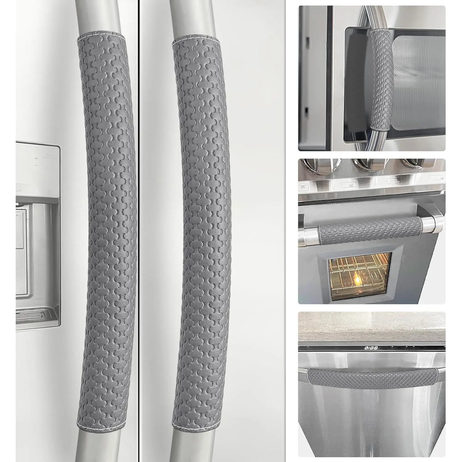 Refrigerator Door Handle Covers, 5 count, Performance Appliance Handle Covers, Non-Slip Fridge Door Handle Covers, Keep Your Kitchen Clean, Microwave Oven Dishwasher door Handle Protectors(Dark Gray)