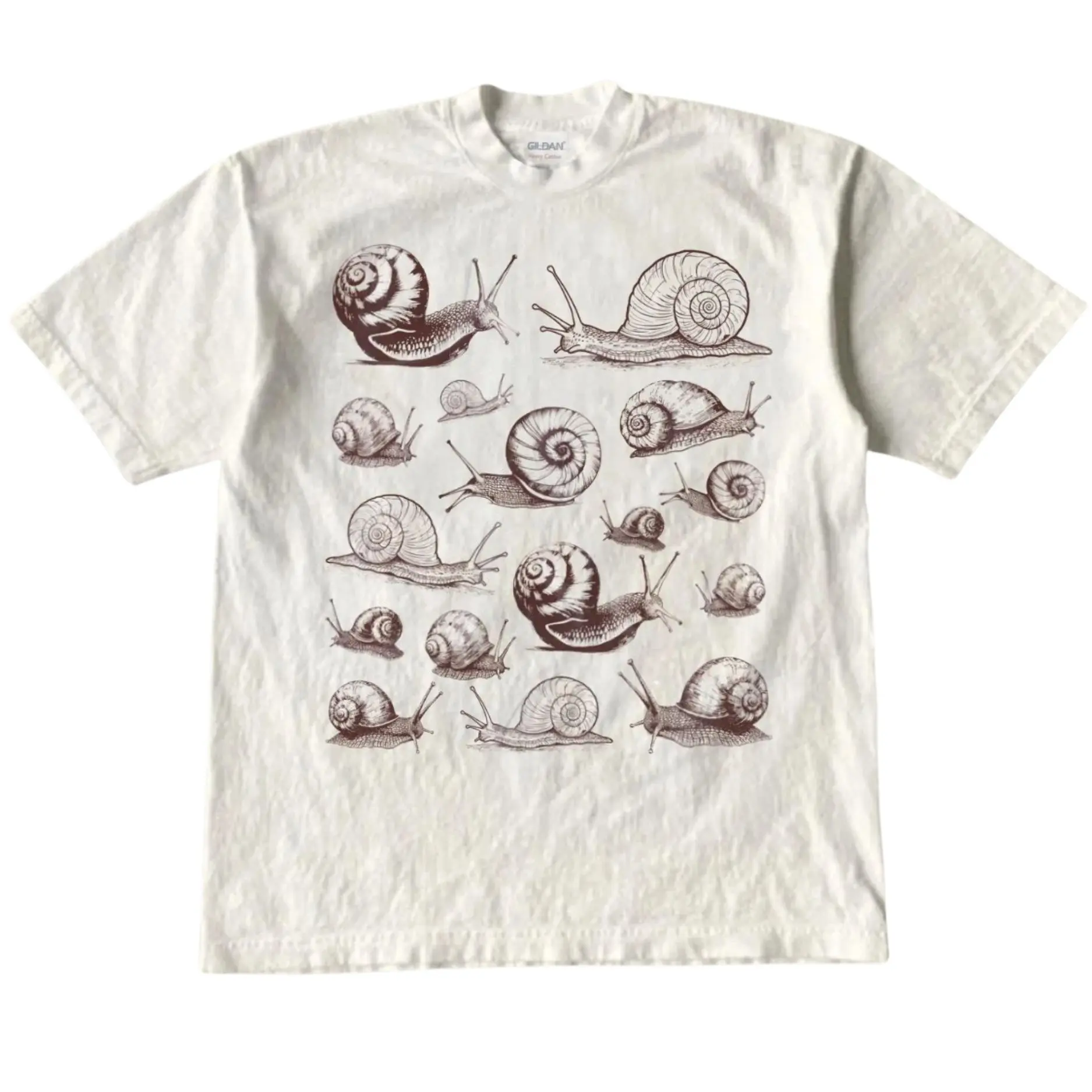 Vintage Snails Tattoo Style Graphic T-shirt, Unisex Streetwear Tee, Snail Fairycore Cottagecore Snail, Vintage 90s Art Nature Tee, Menswear Womenswear Hoodie Printed