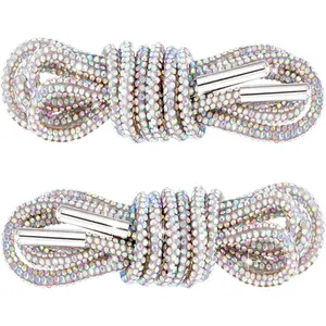 Rhinestone Glitter Shoelace, Round Hoodie String Ropes, Replacement Drawstring Cords for Sneakers