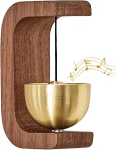 Suction Door Type Solid Wood Wind Chime, 1 Count Magnetic Hangable Entry Door Bell, Vintage Door Bell Hanging Ornament, Home Decor Supplies Doorbell