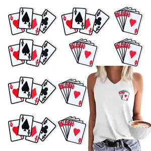 10pcs Poker Hand Embroidered Embroidery Patch Set, Fun Creative DIY Clothing Shoes Hats Bags Decoration, Perfect for Handmade Projects