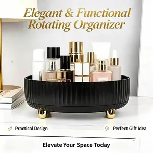 Multifunctional rotating storage tray - can be used as a fruit tray / makeup storage tray / kitchen seasoning storage box. With a luxurious foot design. basket clear vanity drawer organizer