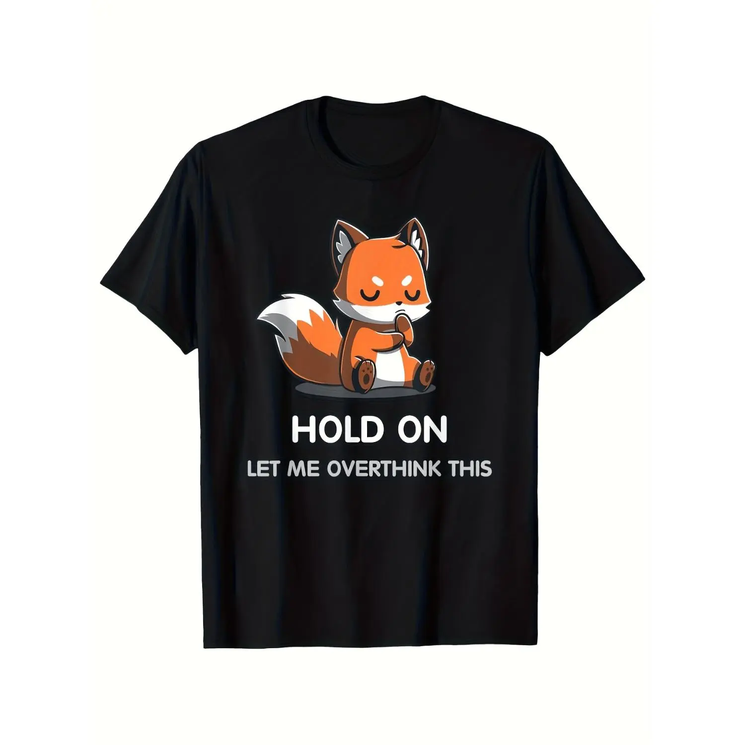 Retro Fox Graphic T-shirt with Sarcastic Quote, Unisex Casual Soft Cotton Short Sleeve Round Neck Streetwear Top, Shortsleeve, Tshirt, Clothes, Menswear
