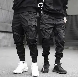 Ribbons Harem Joggers Men Cargo Pants Streetwear