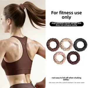 Sports running high elastic hair band women's 2026 new high-end headrope high ponytail rubber band hair tie leather case hair accessories