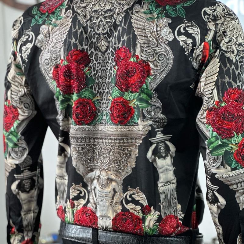 BARABAS Belica Rose Luxury Western Dress Shirt for Women - Snack