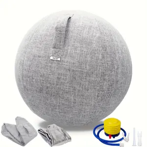 [65cm Balance Ball Chair] 65cm Exercise Ball Chair With Fabric Cover, Pilates Yoga Ball Chair For Home Office Desk, Pregnancy Ball & Balance Ball Seat, Improve Posture, Birthing Ball For Pregnancy
