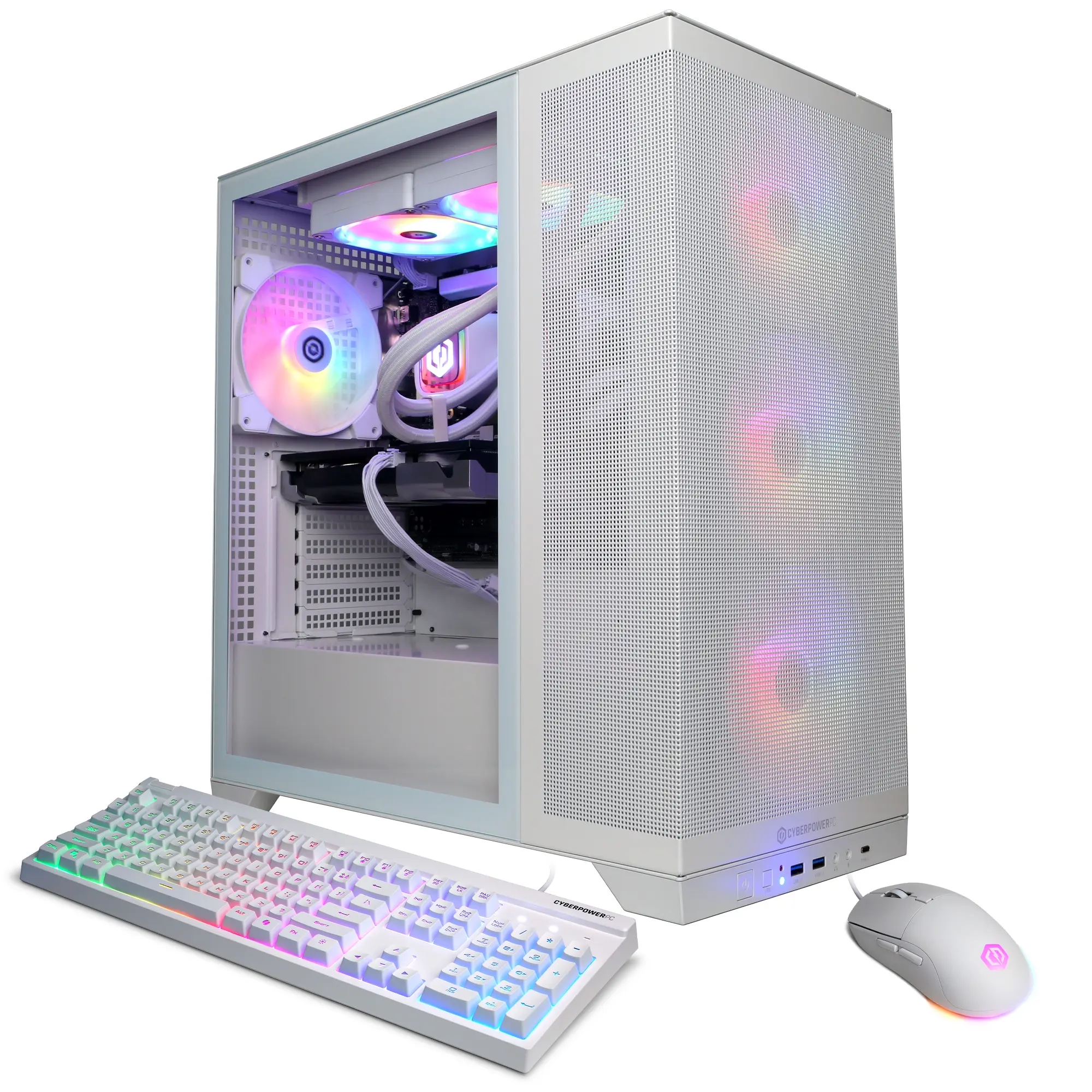 CyberPowerPC SLC10000CPGV25 Gaming Desktop PC, Intel Core Ultra 7 265F, 32GB DDR5, GeForce RTX 5060 Ti 8GB, 2TB PCIe 4.0 NVMe SSD, WiFi/BT, RGB Gaming Keyboard/Mouse & Windows 11 Home