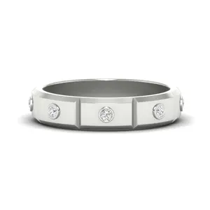 Bezel Set Eternity Mens Promise Band