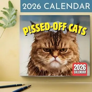 Funny Cat Calendar 2026, Humorous Cat Meme Pictures, Perfect Gift for Cat Lovers, Monthly Hanging Design, Ideal Home or Office Decor