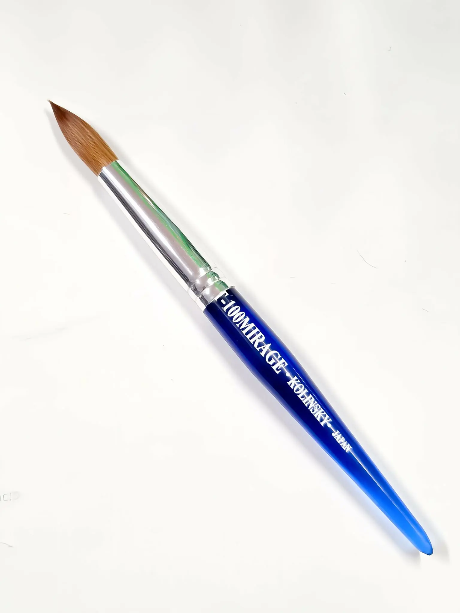 Professional Unisex Kolinsky Acrylic Brush #18 - 100% Kolinsky Bristles, 10g, Nail Extravaganza T 100 Mirage Blue, Smooth Application, Controlled Finish, Art Manicure Tool, Single Item, Nail Art