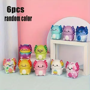 6pcs Mini Axolotl Octopus Kids Party Gifts, Soft Slow-Rebound Plush Toys, Cute Animal Squishy Toys, Squishy Series, Birthday Gift Set, Christmas Present for Grandkids