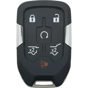 Replacement Key Fob Cover Case fit for Chevy Suburban Tahoe 2015 2016 2017 2018 2019 2020 GMC Yukon Keyless Entry Smart Remote Key Fob Shell (Black)