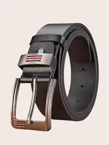Men's Casual PU Leather Belt, Fashion Adjustable Waist Belt for Party, Daily Clothing Decor, Trendy All-match & Exquisite Belt for Birthday Gift, Western Buckle Belt