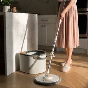 Joybos 3-in-1 Multi-Shape Spin Mop and Bucket Set with Clean & Dirty Water Separation, 3 Multi-Shape Pads, Hands-Free Self-Cleaning Floor Mop, 360° Rotatable Head for Baseboard & Corner, Self-Standing Design