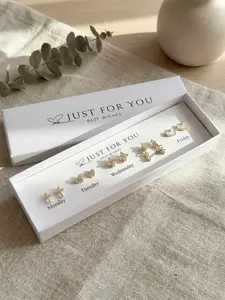 Classic Daily Stud Earring Set, Heart Shaped Earrings, Gentle Style, Anniversary Gift Memorial Jewelry, Elegant Alloy Material, All Seasons