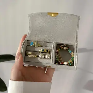 Women's Luxury Velvet Jewelry Storage Box, Organiser, Storage Compartment, Compact Portable Design, Anti-Fading Ring Holder, Ideal Gift for Birthday