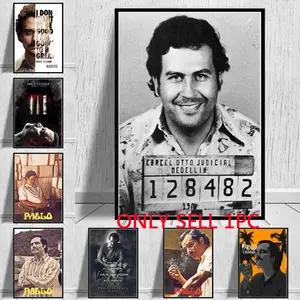 1PC Lord Pablo Escobar Narcos Mugshot Poster Canvas Painting Colombian Drug Gangster Wall Art For Living Room Home Decoration (25 Style Options)