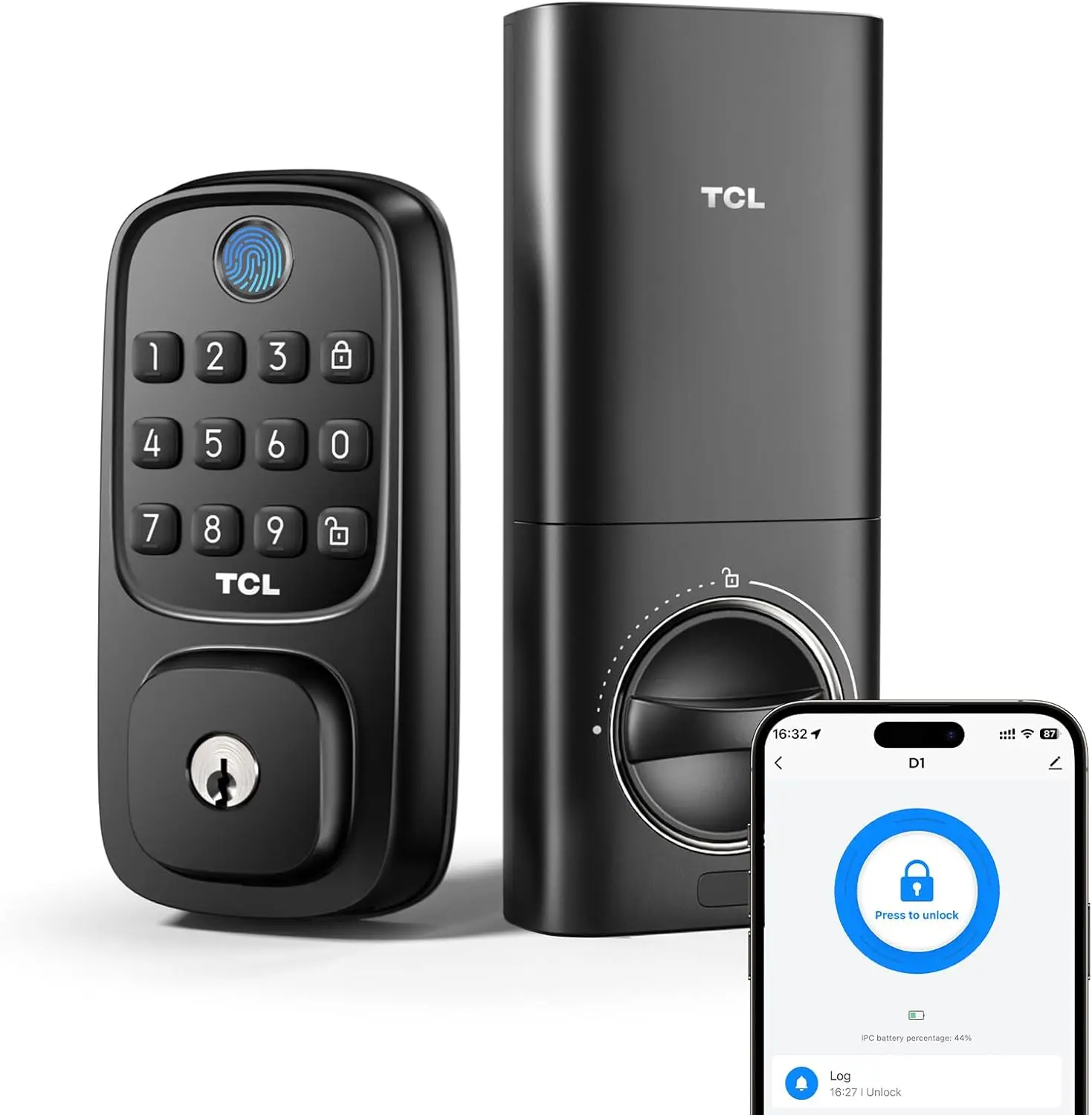 TCL D1 Smart Fingerprint Lock  Built-in WiFi   No Hub Needed  Keyless Entry in 0.5s  Works w/ Alexa & Google