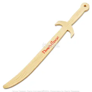 Munetoshi 20.5" Scimitar Pirate Sword Foam Wooden Finish Lightweight Prop Viking Medieval Cosplay Costume