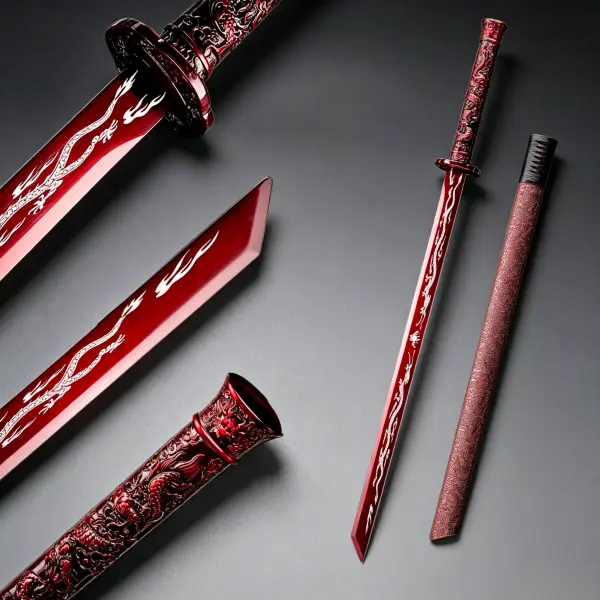 39 inch Handmade Katana Samurai Sword, Dragon swords full size real, 1095 High Carbon Steel katana full tang, One-of-a-kind Laser 3D Etched Katana for Bar Cabinet Ornament and Wall Decor, Historical Replica Heirloom Quality - Local warehouse